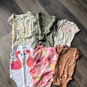 Assorted Baby Girl Onesie Set - Floral, Flamingo & Neutral Prints